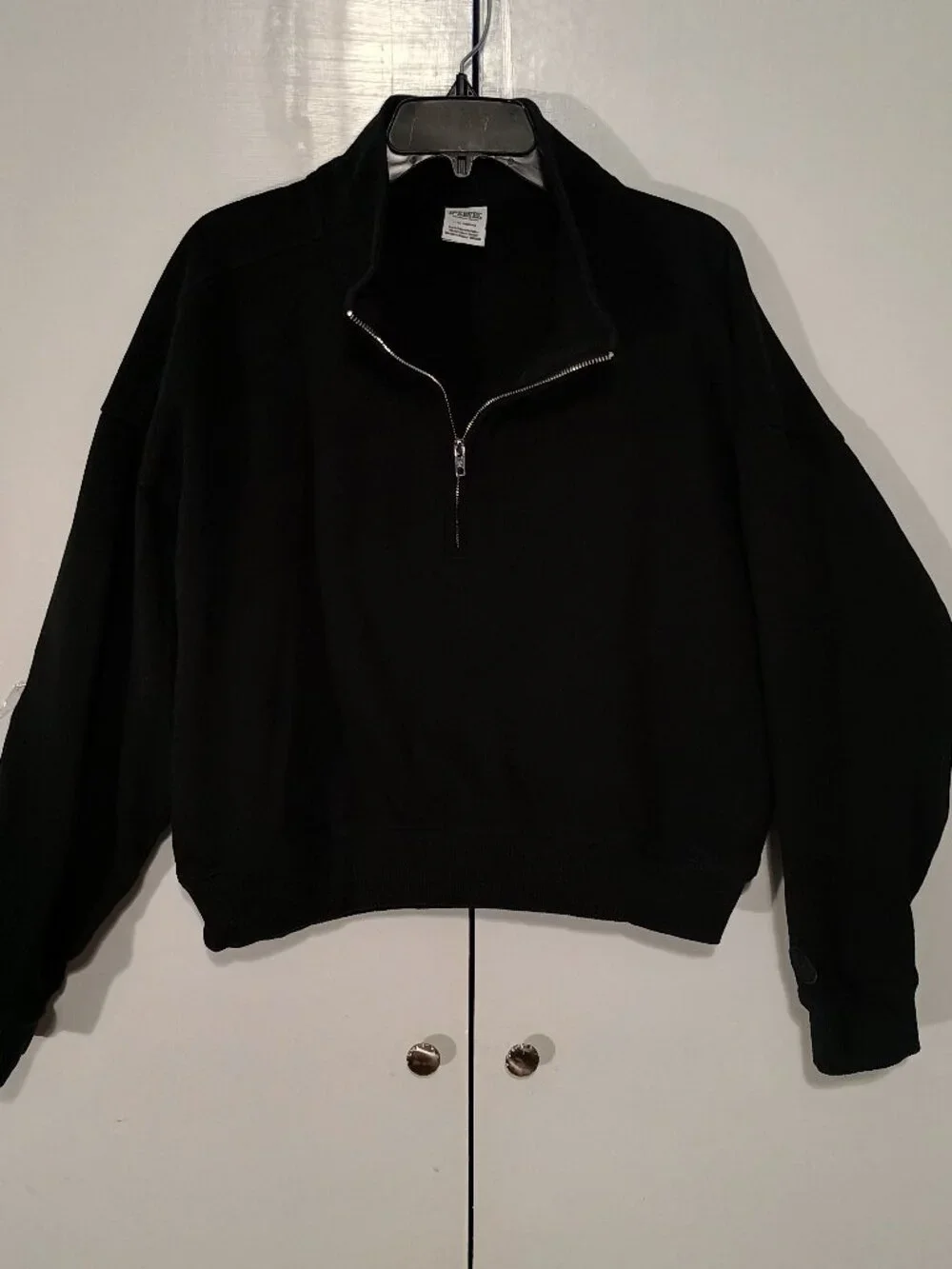 PINK Victoria’s Secret Black Quarter Zip Pullover Sweatshirt Women’s Large